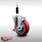 Service Caster 4'' SS Red Poly Swivel 7/8'' Expanding Stem Caster with Brake SCC-SSEX20S414-PPUB-RED-TLB-78 - alternate 4